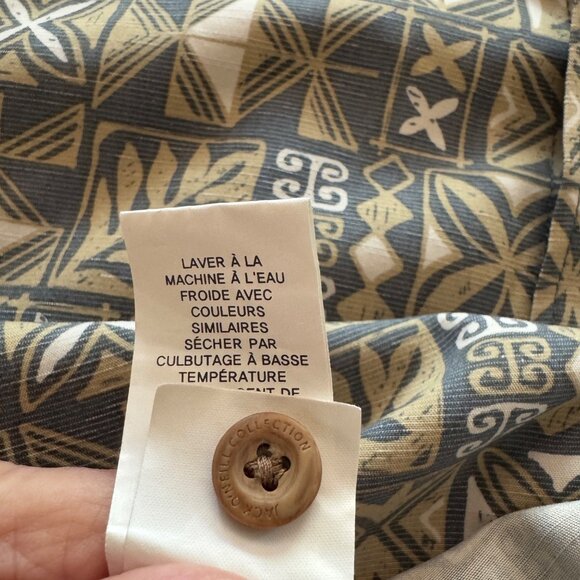 Jack O'Neill Hawaiian Camp Shirt Short Sleeve Button Front Size Small Surf Tapa - Picture 7 of 7